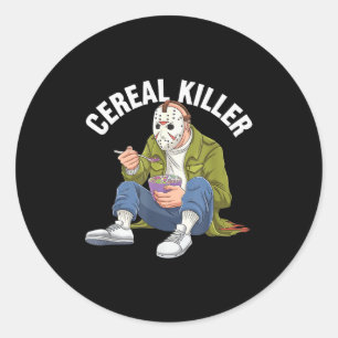 Sticker Rond Tueur de céréales Funny Halloween Film d'horreur M