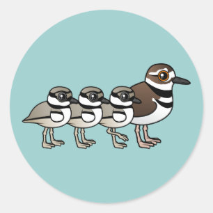Sticker Rond Tueur et trois poussins