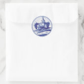 Sticker Rond Tuile bleue traditionnelle (Sac)