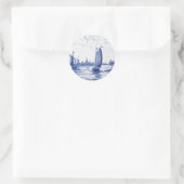 Sticker Rond Tuile bleue traditionnelle (Sac)
