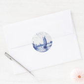 Sticker Rond Tuile bleue traditionnelle (Enveloppe)