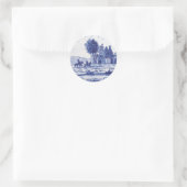 Sticker Rond Tuile bleue traditionnelle (Sac)