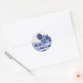 Sticker Rond Tuile bleue traditionnelle (Enveloppe)
