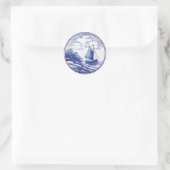 Sticker Rond Tuile bleue traditionnelle (Sac)