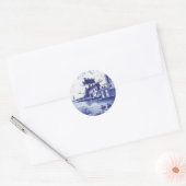 Sticker Rond Tuile bleue traditionnelle (Enveloppe)