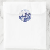 Sticker Rond Tuile bleue traditionnelle (Sac)