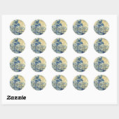 Sticker Rond Tuile d'azulejo (Feuille)