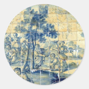 Sticker Rond Tuile d'azulejo
