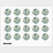 Sticker Rond Tuile d'azulejo (Feuille)