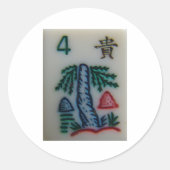 Sticker Rond Tuile de fleurs (Devant)