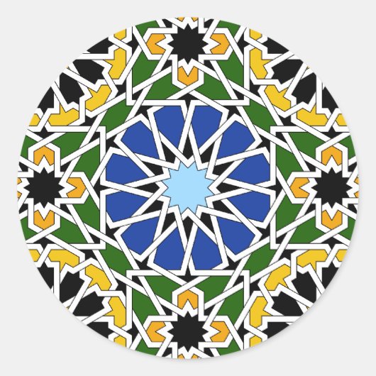 Sticker Rond Tuile mauresque (Devant)