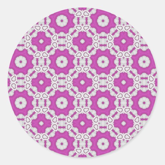 Sticker Rond Tuile motif rose (Devant)