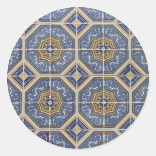 Sticker Rond Tuile portugaise (Devant)