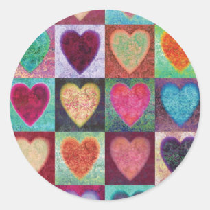 Sticker Rond Tuiles d'art de coeur