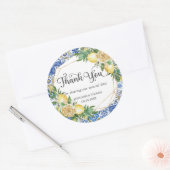 Sticker Rond Tuisseries de mosaique méditerranéenne de citrons (Enveloppe)