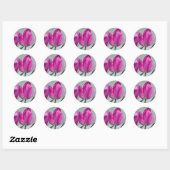 Sticker Rond Tuliforme rose (Feuille)