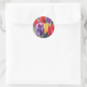 Sticker Rond Tulip arc-en-ciel (Sac)