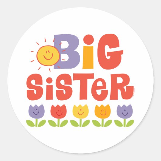 Sticker Rond Tulip Big Sister (Devant)