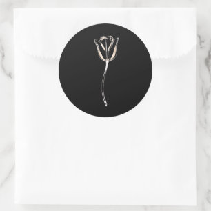 Sticker Rond Tulipe - Illustration Élégante