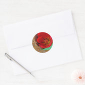 Sticker Rond Tulipe jaune printemps et rouge (Enveloppe)