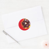 Sticker Rond Tulipe rouge écarlate (Enveloppe)