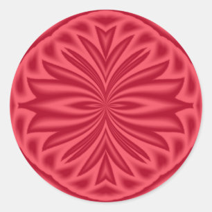 Sticker Rond Tulipe rouge miroitée