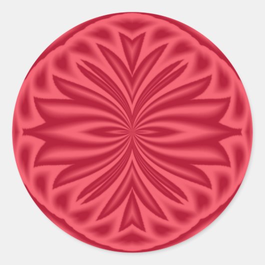 Sticker Rond Tulipe rouge miroitée (Devant)