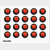 Sticker Rond TulipeOrange (Feuille)