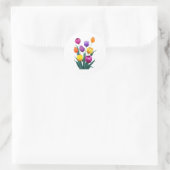 Sticker Rond Tulipes Colorées (Sac)