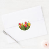 Sticker Rond Tulipes colorées (Enveloppe)