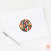 Sticker Rond Tulipes colorées géométriques (Enveloppe)