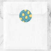 Sticker Rond Tulipes en bleu et jaune (Sac)