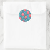 Sticker Rond Tulipes en bleu et rouge (Sac)