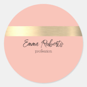 Sticker Rond Tulipes Fraîches Rose Feuille D'Or Fausse Rustique