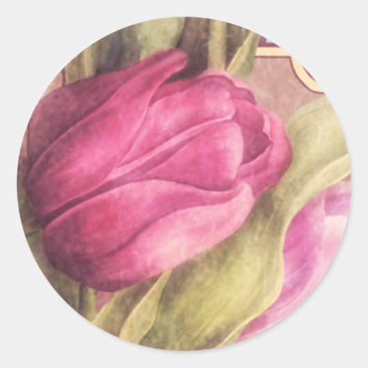 Sticker Rond Tulipes romantiques 1 (Devant)