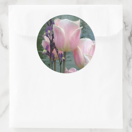 Sticker Rond Tulipes roses (Sac)