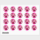 Sticker Rond Tulipes roses (Feuille)