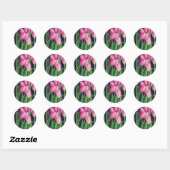Sticker Rond Tulipes roses (Feuille)