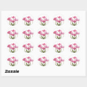 Sticker Rond Tulipes roses (Feuille)