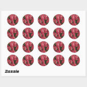 Sticker Rond Tulipes roses florales (Feuille)