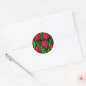 Sticker Rond Tulipes rouges (Enveloppe)