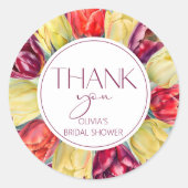 Sticker Rond Tulipes rouges jaunes enterrement de vie de jeune  (Devant)