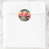 Sticker Rond Tulipes tombées flammes (Sac)