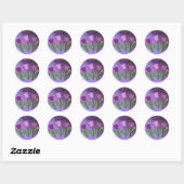 Sticker Rond Tulipes Violettes (Feuille)