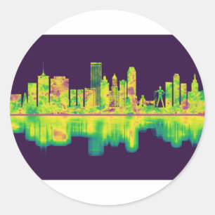 Sticker Rond Tulsa Oklahoma Skyline