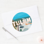 Sticker Rond Tulum Mexique Grande idée cadeau (Enveloppe)
