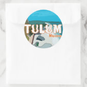 Sticker Rond Tulum Mexique Grande idée cadeau (Sac)