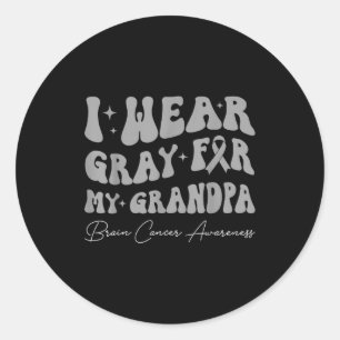 Sticker Rond Tumeur cérébrale sensibilisation porter gris pour
