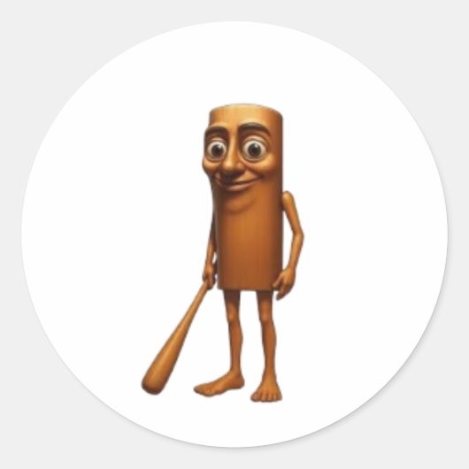 Sticker Rond Tung Tung Sahur (Devant)