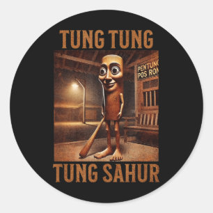 Sticker Rond Tung Tung Tung Sahur Italien Brainrot meme